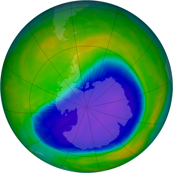Antarctic ozone map for 24 October 1997